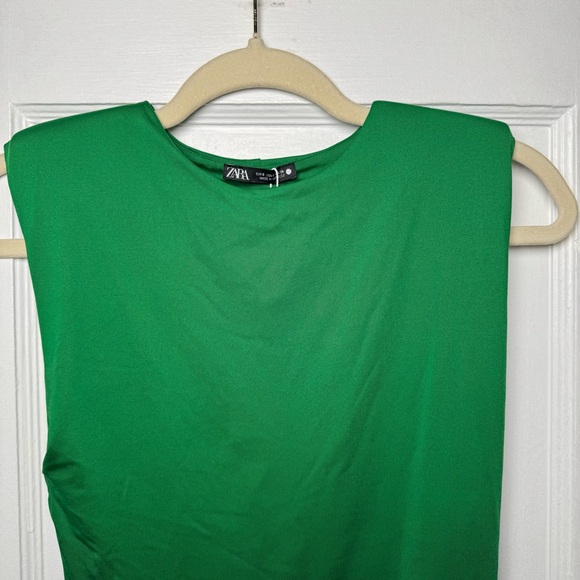 Zara Blogger Fave Spring Padded Shoulder Contour Bodysuit Small NEW - Picture 8 of 16